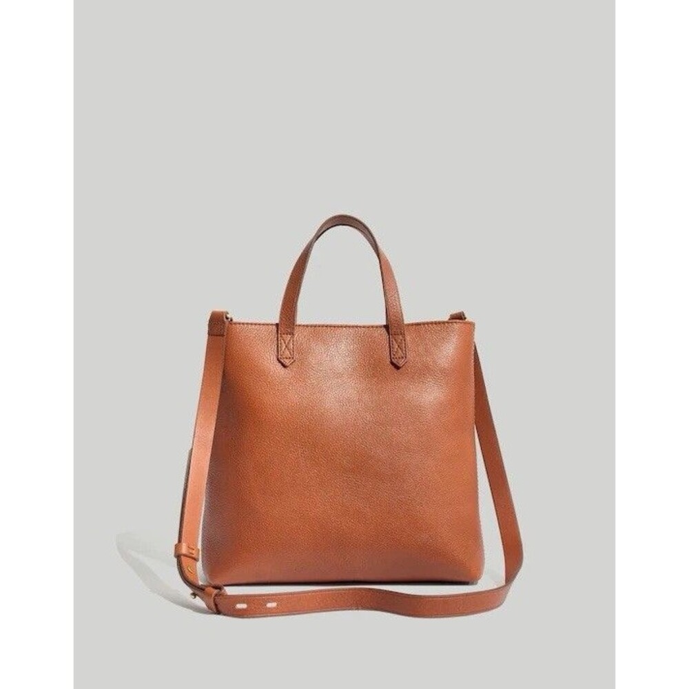 Madewell Zip Top Transport Crossbody Satchel Bag in English Saddle Brown Leather